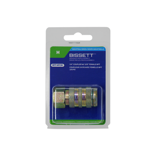 Bissett BFIT-MFC38 1/4" Industrial Coupler x 3/8" Female NPT