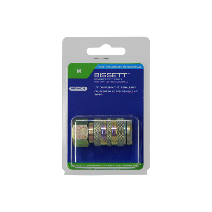 Bissett BFIT-MFC38 1/4" Industrial Coupler x 3/8" Female NPT