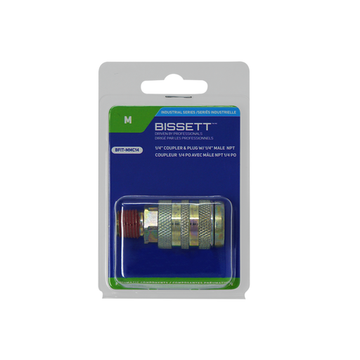 Bissett BFIT-MMC14 1/4" Industrial Coupler x 1/4" Male NPT