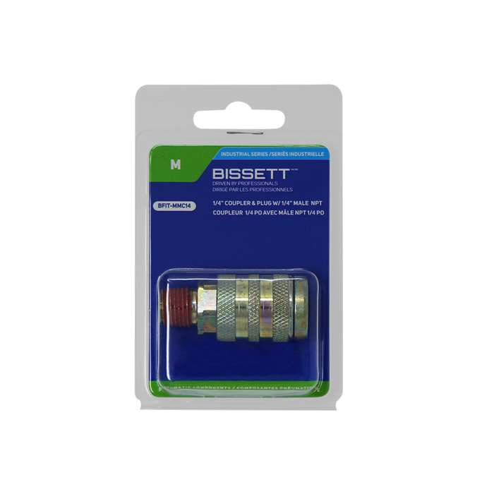 Bissett BFIT-MMC14 1/4" Industrial Coupler x 1/4" Male NPT