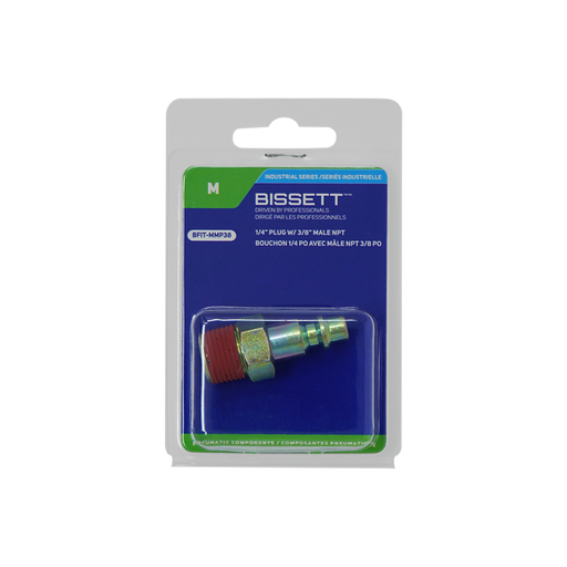 Bissett BFIT-MMP38 1/4" Industrial Plug x 3/8" Male NPT