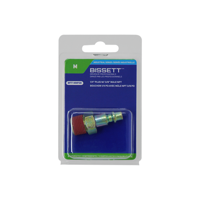 Bissett BFIT-MMP38 1/4" Industrial Plug x 3/8" Male NPT