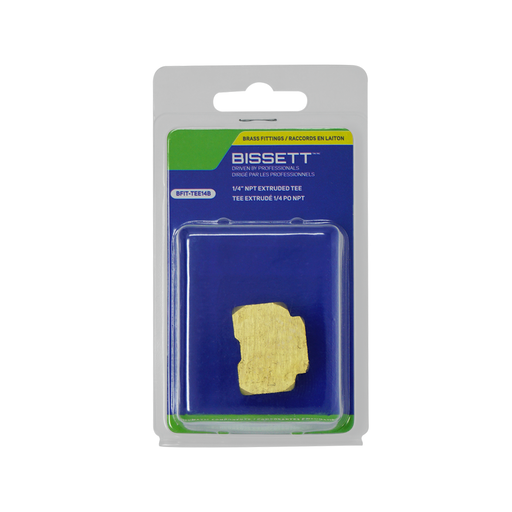 Bissett BFIT-TEE14B 1/4" NPT Brass Extruded Tee