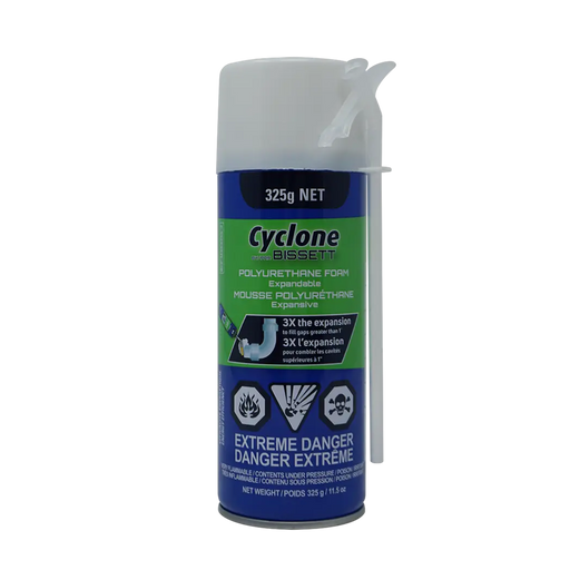 Bisset Cyclone BCF-MX325S-2 Triple Expanding Spray Foam with Straw 325g