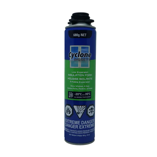 Bisset Cyclone Low Expansion Insulation Spray Foam for Gun Dispenser 680 Grams