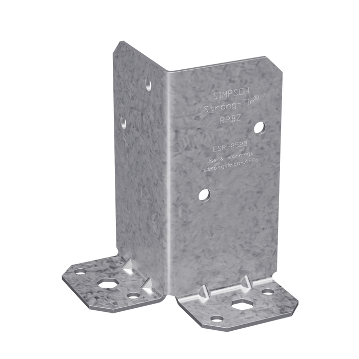 2" x 4" Double Retrofit Post Base ZMAX - RPBZ
