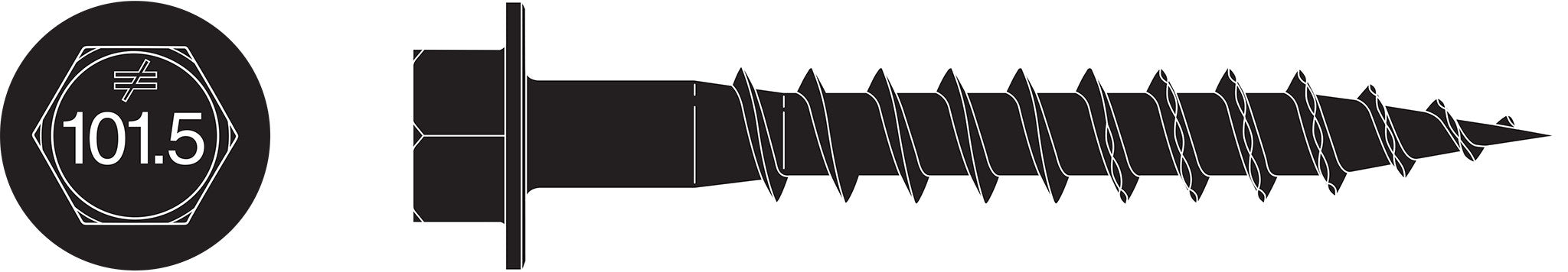 Simpson Strong-Tie SD10 black connector screw, product illustration