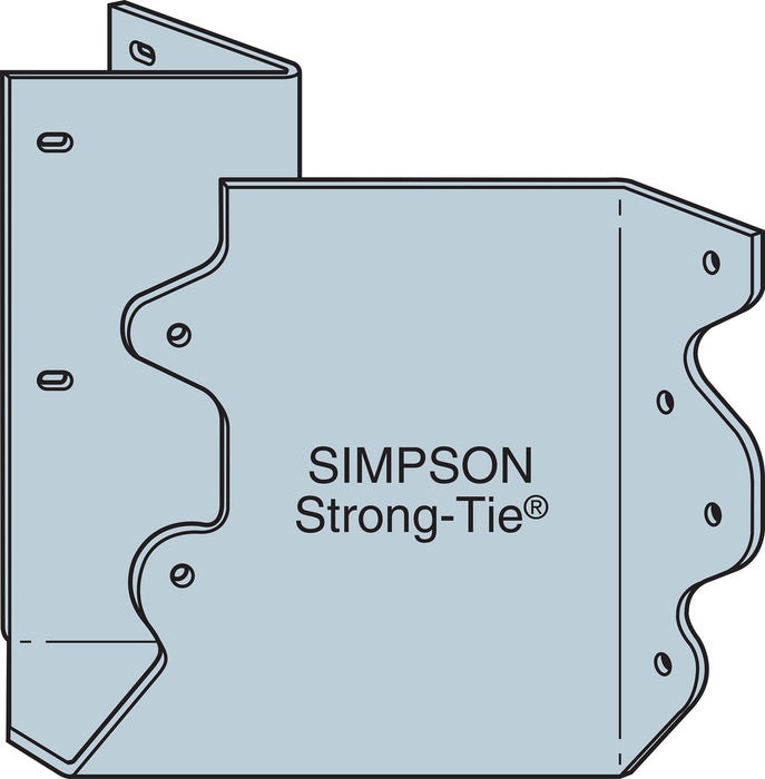 Simpson Strong-Tie 45-degree skewed joist hanger, installed illustration