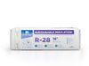 Certainteed fiberglass batt insulation R28 by 15 inch on center for 2 by 6 wood framing. 50 square feet coverage per bag.