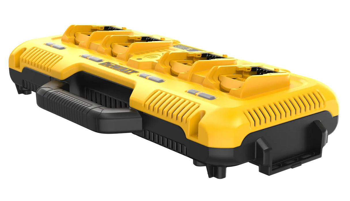 DeWalt DCB104 12V/20V/60V MAX 4-port multiport simultaneous fast charger on white background