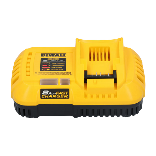 DeWalt DCB118 20V/60V MAX FLEXVOLT fan-cooled fast charger on white background