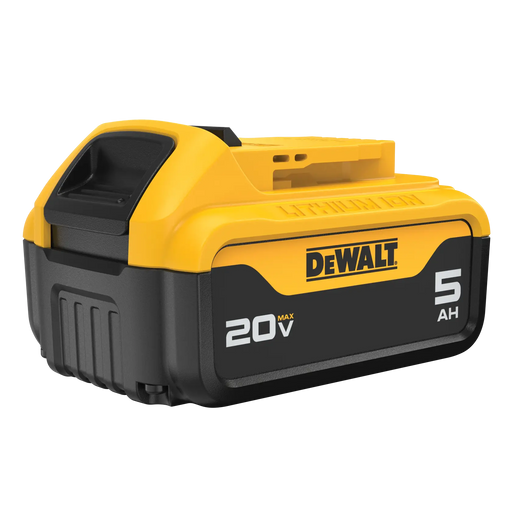 DeWalt DCB205 20V MAX 5.0Ah battery on white background