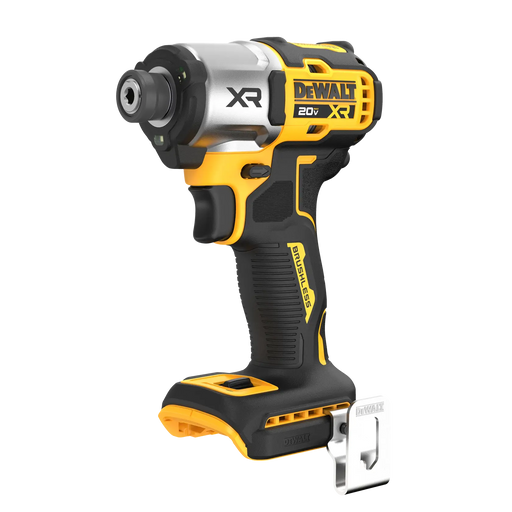 DeWalt DCF845B 20V MAX XR 1/4 in. 3-speed impact driver, tool only, on white background