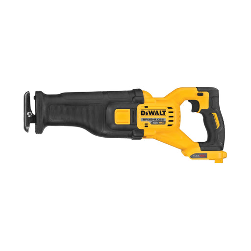 DeWalt DCS389B FLEXVOLT 60V MAX brushless reciprocating saw, tool only, square product photo on white background