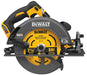 DeWalt DCS578B FLEXVOLT 60V MAX 7-1/4 in. circular saw with electric brake, tool only, on white background