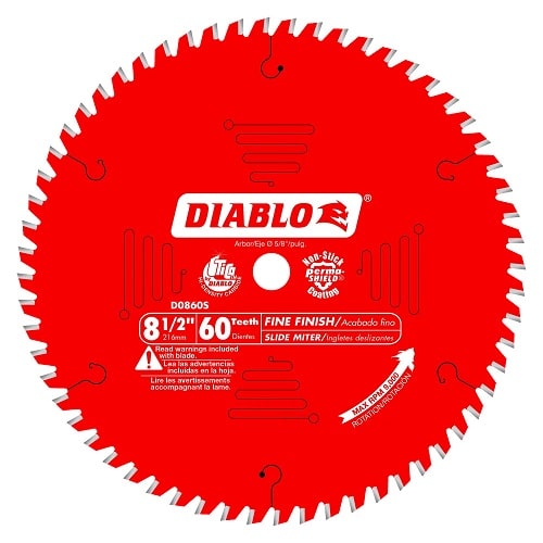 Diablo D0860S 60 Teeth Slide Miter Saw Blade for Wood Cutting