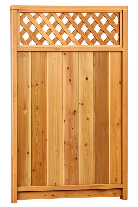 36" x 6' Lattice Top #1 Cedar Fence Gate Panel (2x4 Frame)