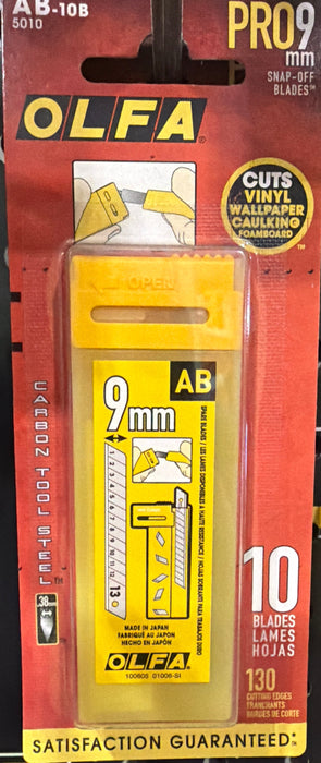 Olfa AB-10B 9 mm Snap-Off Replacement Blades, 10-Pack