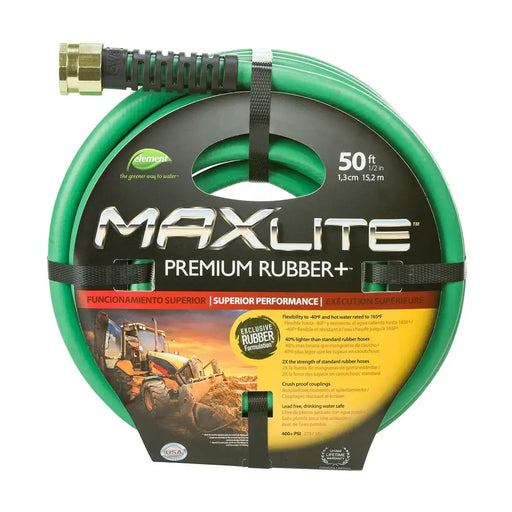 Maxlite 1/2" dia. x 50' Green Rubber Garden Hose