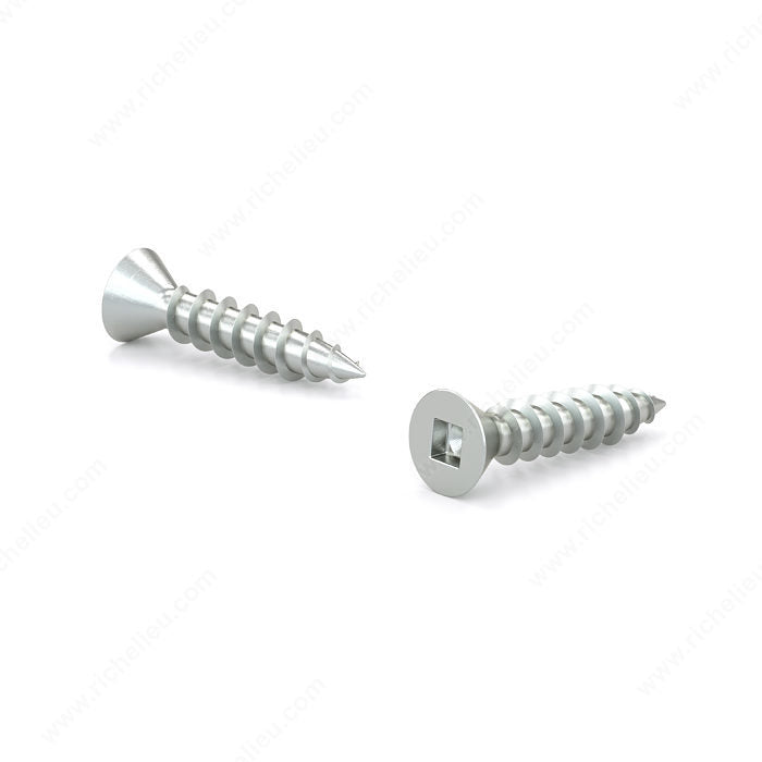 #6 zinc silver flat head wood assembly screws