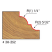 Freud 38-352 1-1/2" Classical Cove & Bead Quadra Cut Router Bit