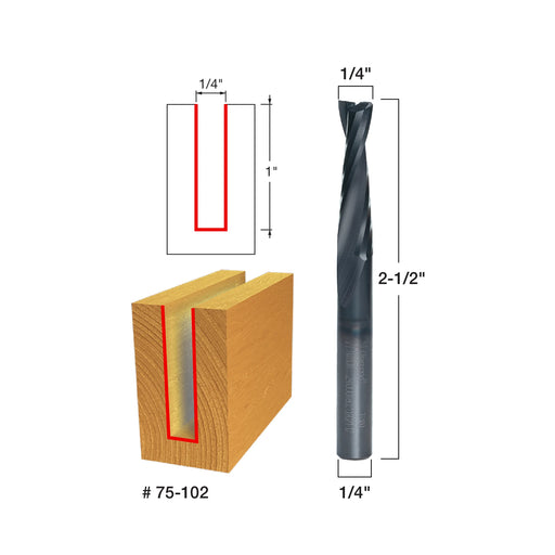Freud 75-102 1/4" (Dia.) Up Spiral Router Bit
