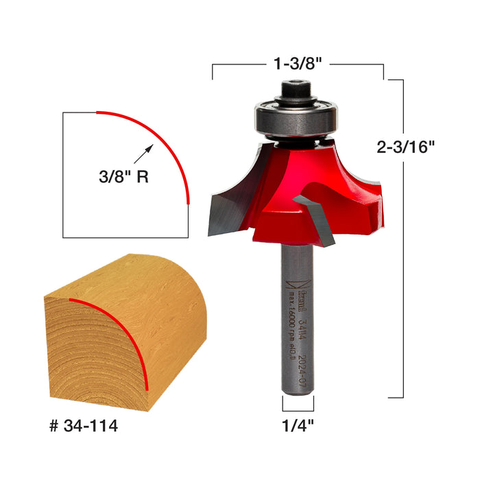 Freud 34-11X Radius Rounding Over Quadra Cut Router Bits — Griff ...