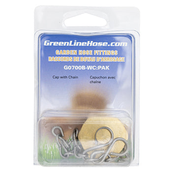 Green Line G0700B-WC brass garden hose cap with chain