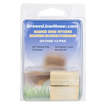 Green Line G0708B-12 brass female hose x female NPT adapter, 3/4" NPT