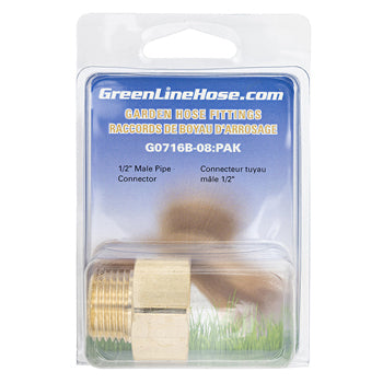 Green Line G0716B-08 brass female hose x male NPT adapter, 1/2" NPT
