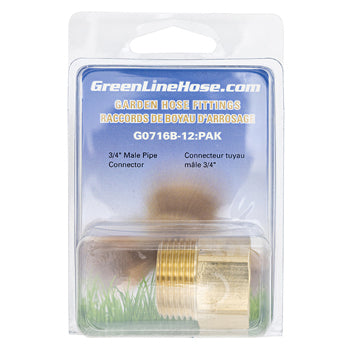 Green Line G0716B-12 brass female hose x male NPT adapter, 3/4" NPT