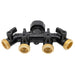 Green Line G07M77BV brass 4-way hose manifold with shut-off valves