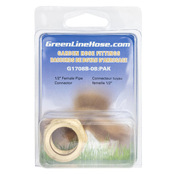 Green Line G1708B-08 brass male hose x female NPT adapter, 1/2" NPT