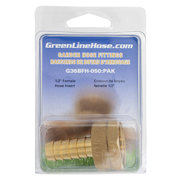 Green Line G36BFH-50 brass female hose coupling insert, 1/2" hose