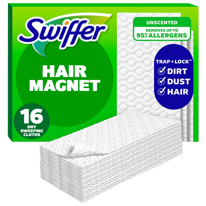 Swiffer Sweeper dry sweeping cloth refills, unscented, 16 count box