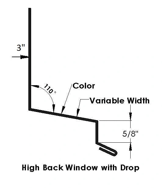 Window Flashing Metal High Back with Drop 10' — Griff Building Supplies