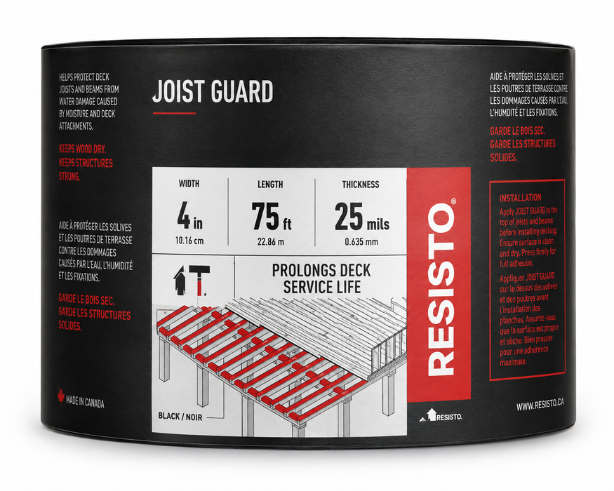 RESISTO Joist Guard Self-Adhesive Waterproof Membrane - 4" x 75'