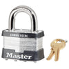 Master Lock No. 5 层压钢挂锁，2英寸，同号钥匙
