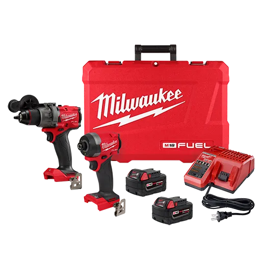 Milwaukee 3697-22 M18 FUEL 18V Li-Ion Brushless Next Generation Hammer Drill Impact Driver Kit w/ (2) 5.0ah Battery