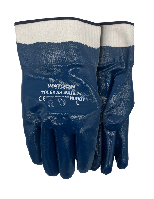 Watson N660T Tough As Nails nitrile full-dip work gloves