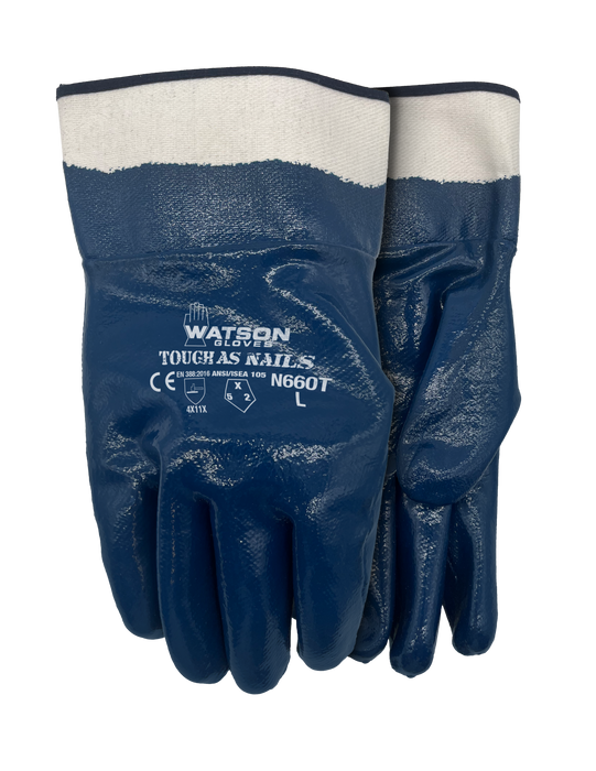 Watson N660T Tough As Nails nitrile full-dip work gloves