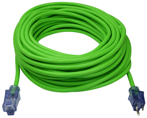 Prime Wire Neon Flex NS512835 100 ft. green extension cord out of package