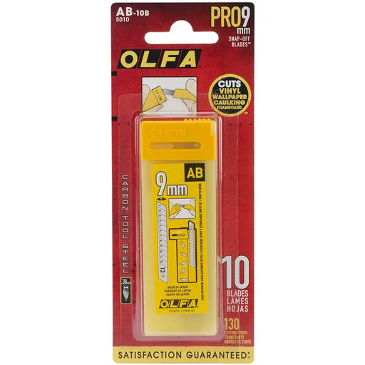 OLFA 5010 AB-10B 9mm Snap-Off Silver Blades 10-Pack