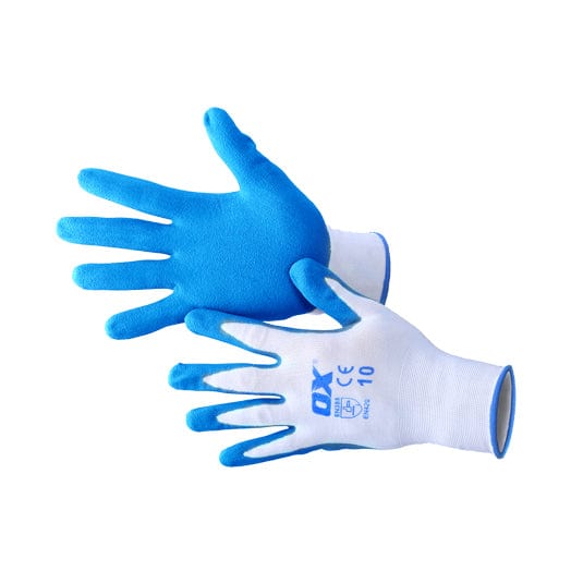 OX polyester lined nitrile gloves, 5 pack