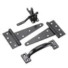 Onward (4 Piece) Matte Black All-In-One Steel Outdoor Hardware Kit for Gates