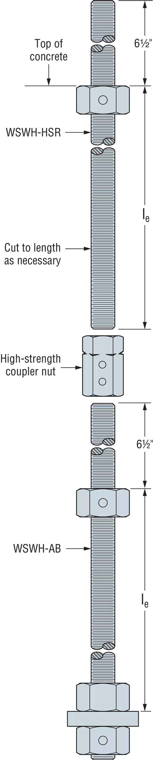 WSWH-HSR Strong-Wall® High-Strength Wood Shearwall Extension Kits 