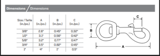 King Chain - Round Swivel Bolt Snap 5 Pack - 475970
