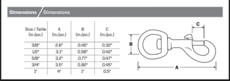 King Chain - Round Swivel Bolt Snap 5 Pack - 475970
