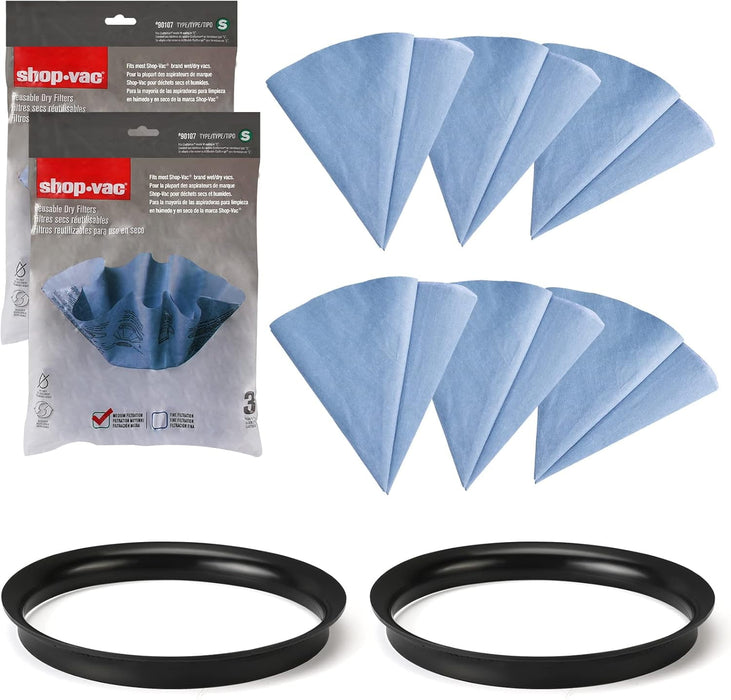 Shop-Vac Reusable Dry Filter Disc and Ring