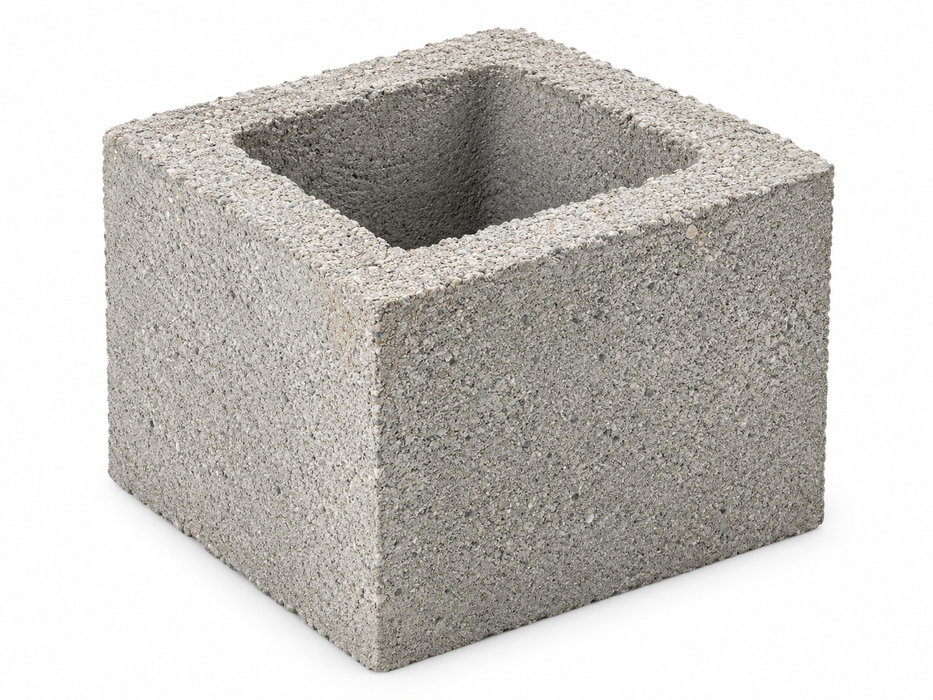 Concrete Half Block 8" x 8" x 8", Medium Weight